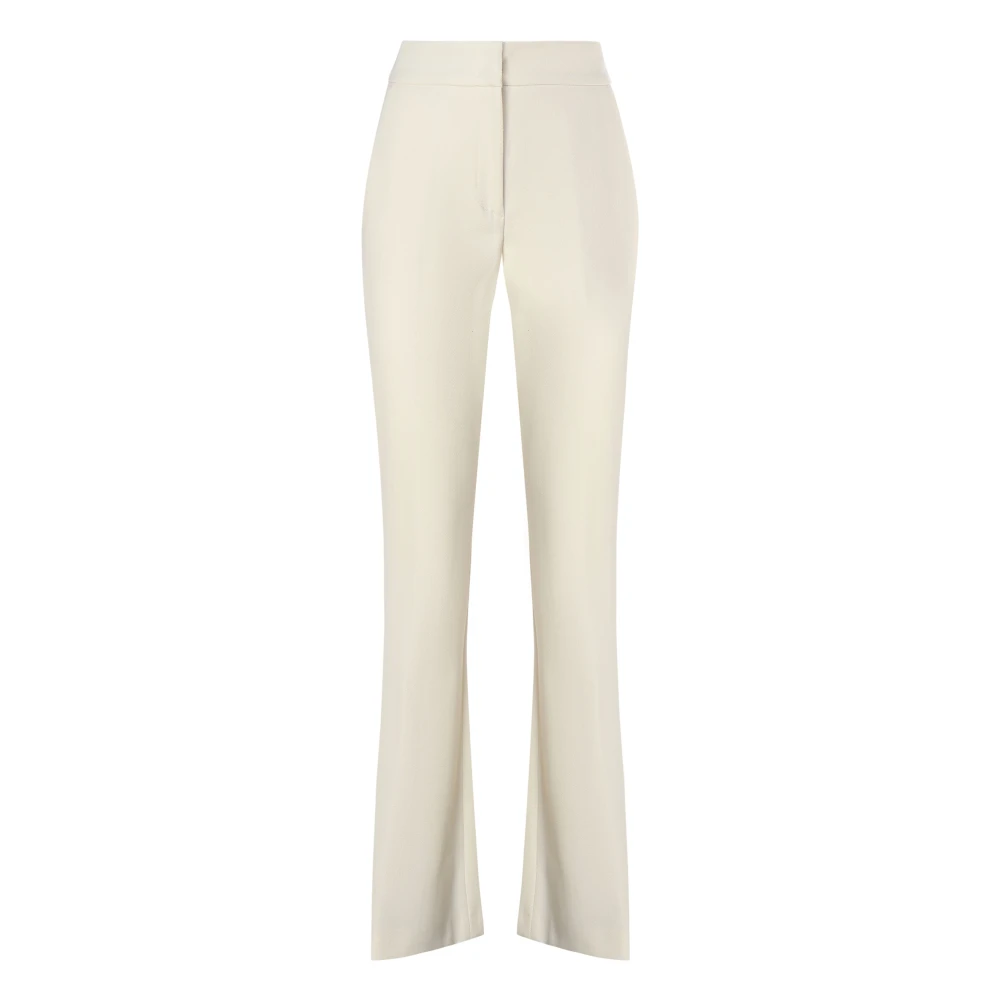 Genny Hoge Taille Wijde Broek Beige Dames