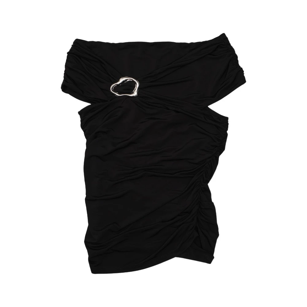 Gestuz Black Sleeveless Tops, Female, S, Laily Off-Shoulder Top