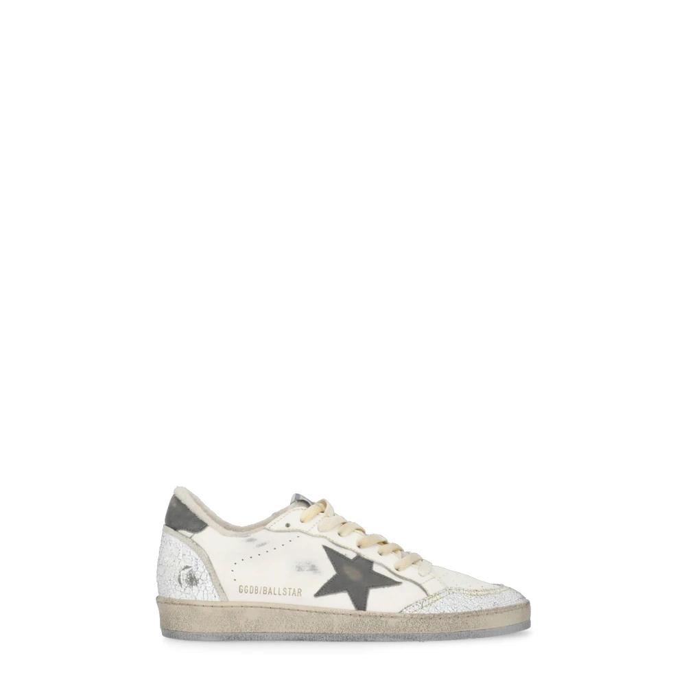 Golden Goose Gebruikte leren sneakers met contrasterend sterlogo White Heren