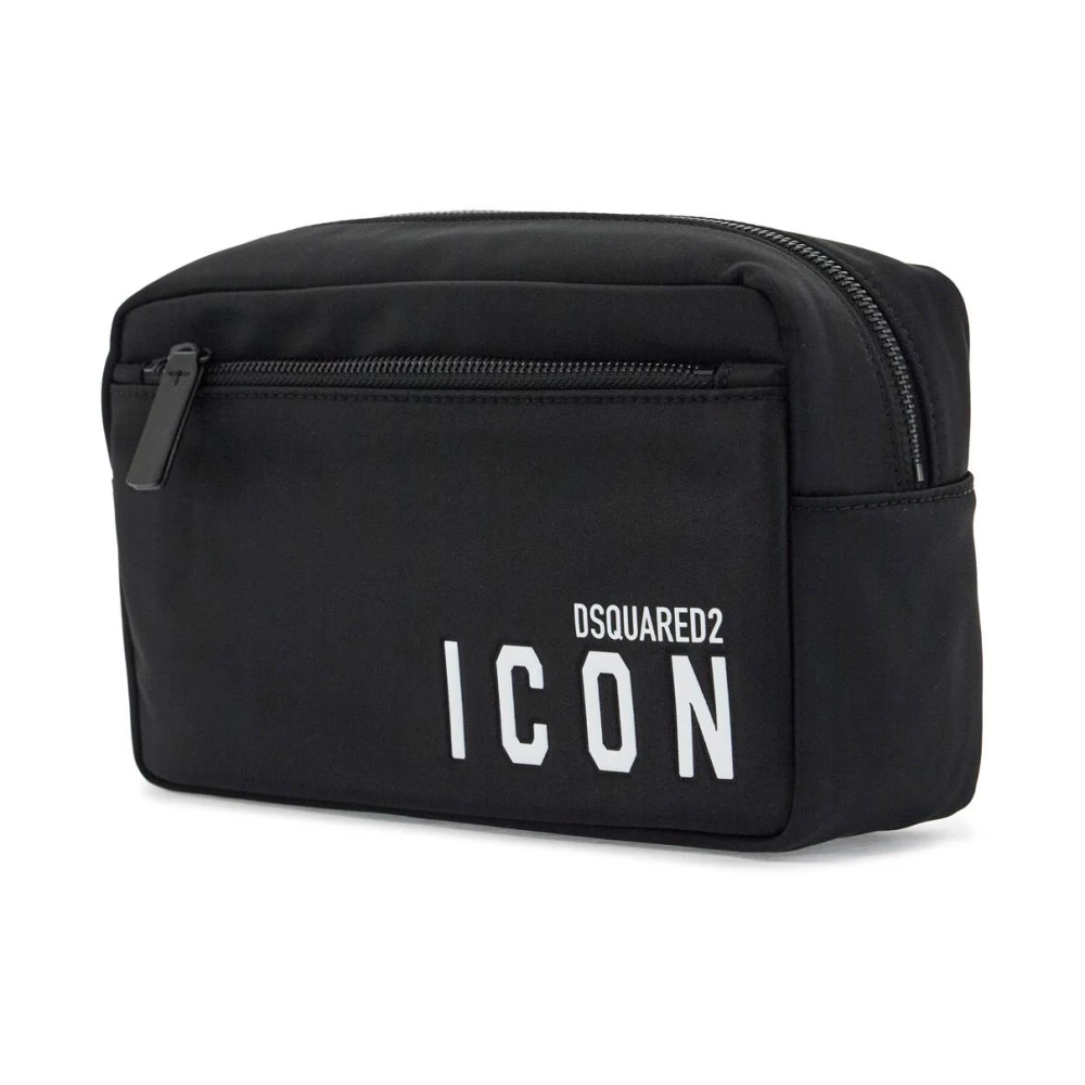Dsquared2 Zwarte Beauty Case Icoon Elegant Ontwerp Black Heren