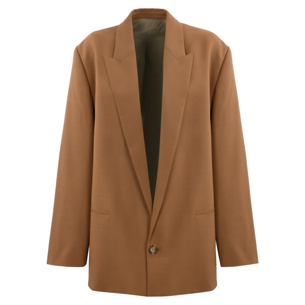 Philosophy di Lorenzo Serafini Bruine wollen blazer lange mouwen V-hals Brown Dames