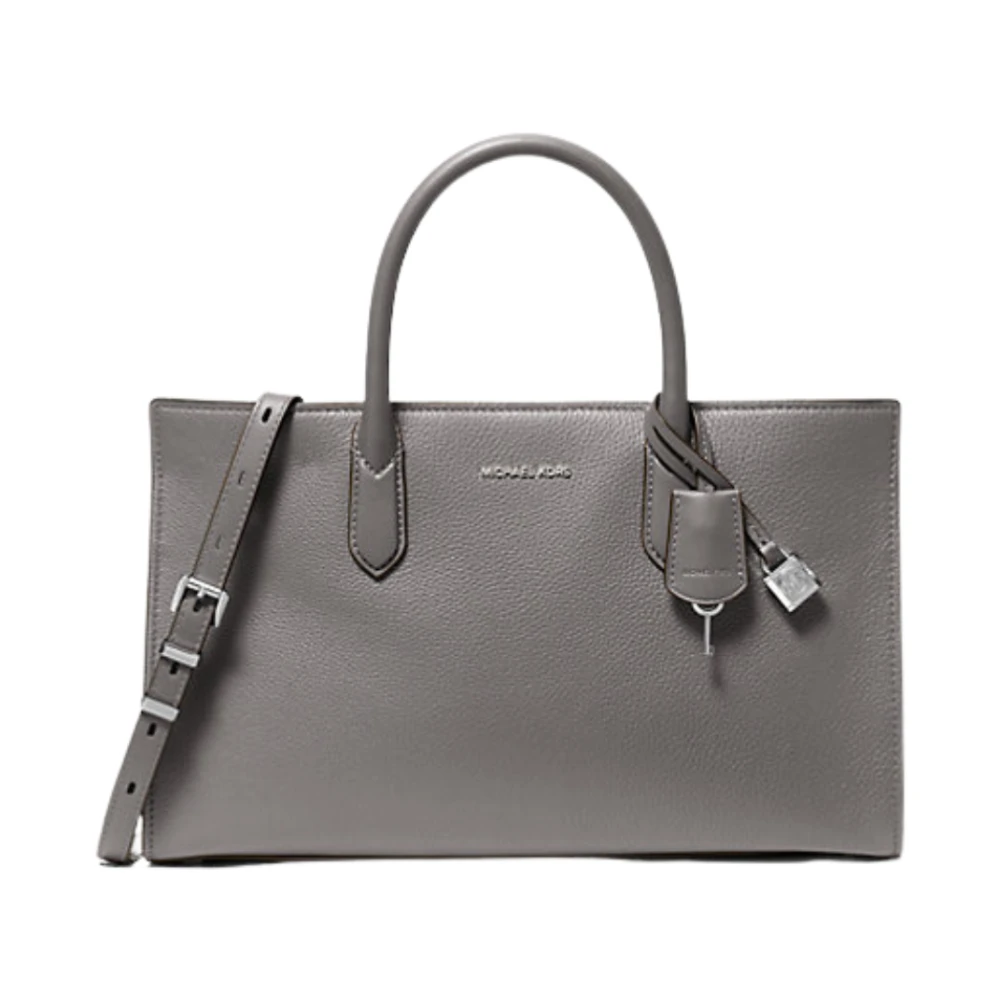Michael Kors Leisteen Satchel Tas Gray Dames