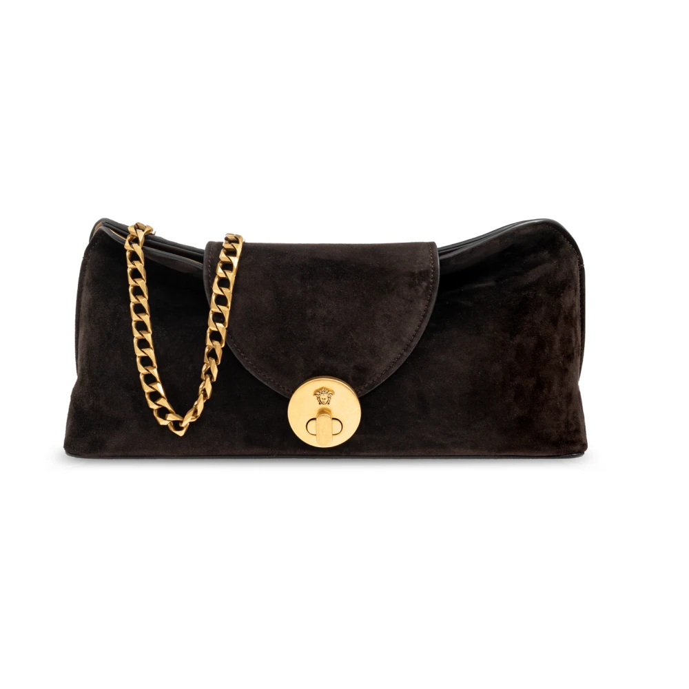 Versace Vivian Suede Clutch - Female - Clutches - Brown - One Size - Bags