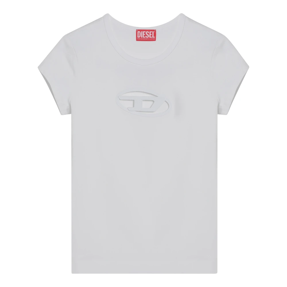 Diesel Korte mouw ronde hals T-shirt White Dames