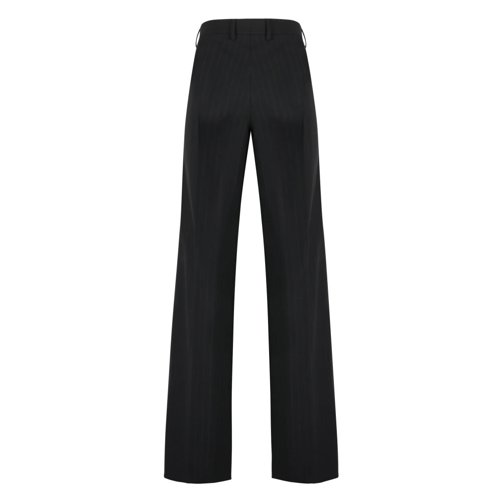 MM6 Maison Margiela Gestreepte wollen blend broek Black Dames