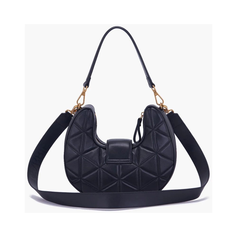 La Carrie Zwarte leren hobo handtas met ritssluiting Black Dames