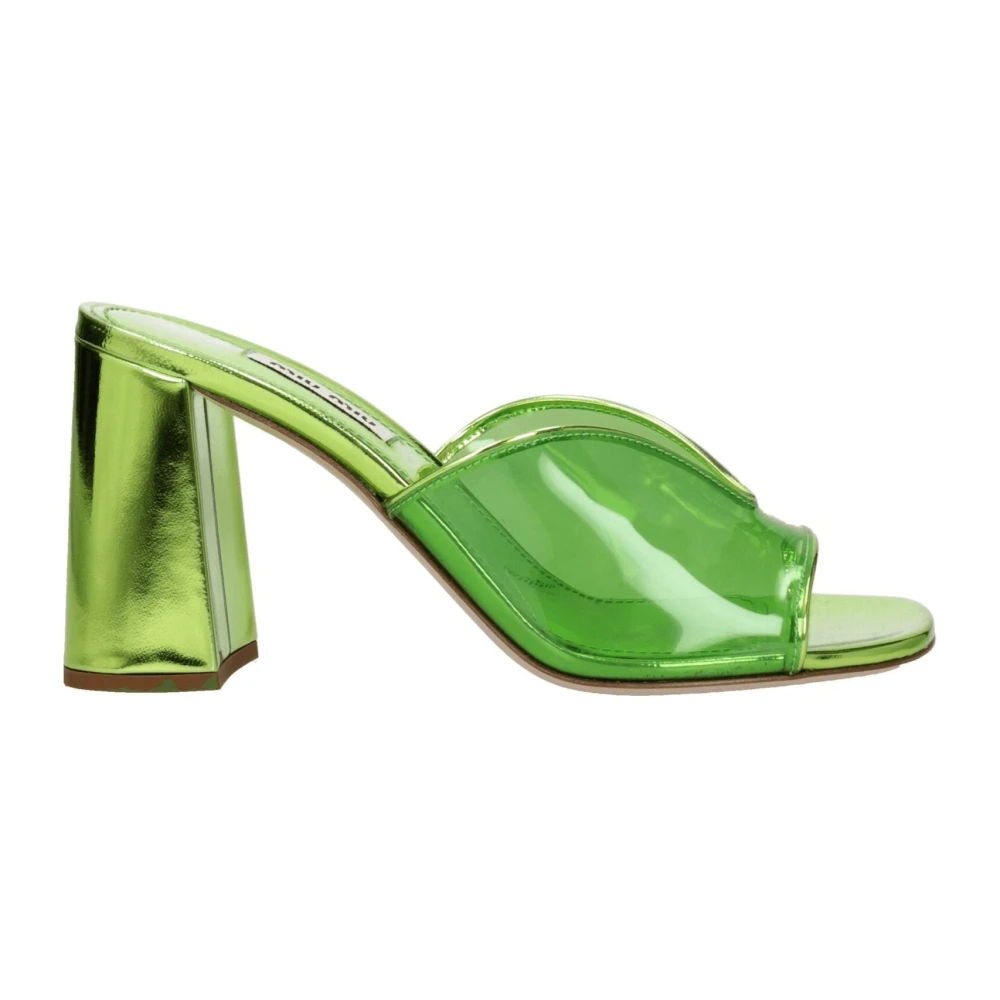 Miu Miu Green Plexiglass Platform Sandals - EU36/US6 - Image 2