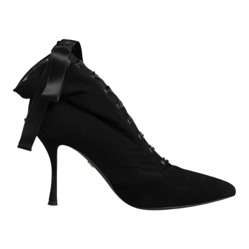 Dolce & Gabbana Women's Black Heeled Boots, 4 Uk, Short Boots