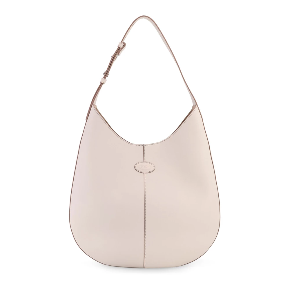 TOD'S Leren schoudertas met logopatch White Dames