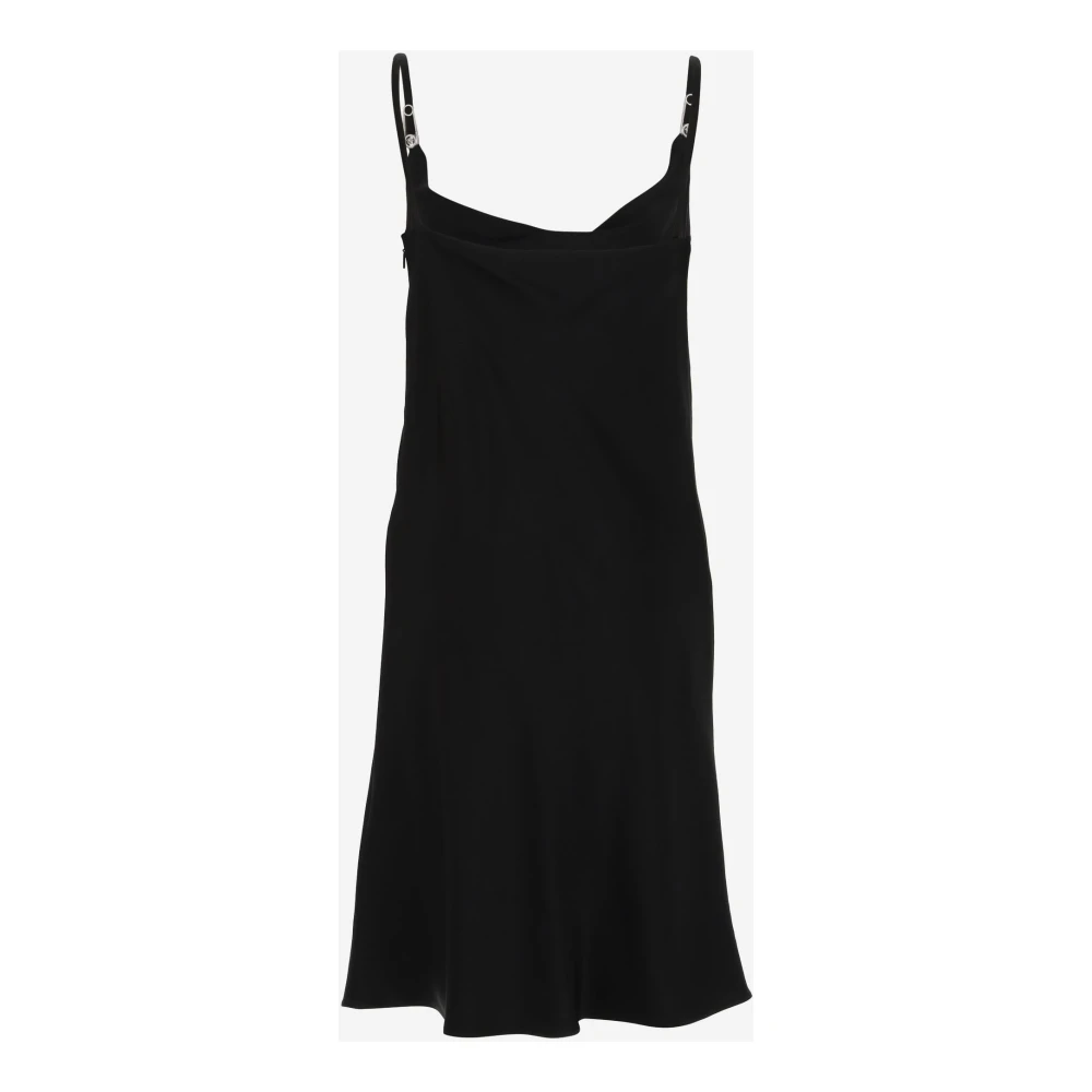 Versace Satin Medusa Pin Detail Jurk Black Dames