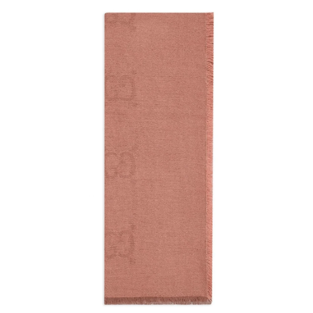 Gucci G-monogram Sjaal met Rafels Pink Unisex