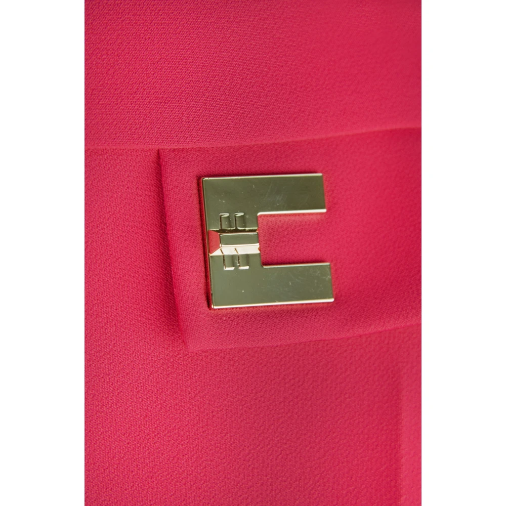Elisabetta Franchi Gouden Rits Taps Toelopende Broek Pink Dames