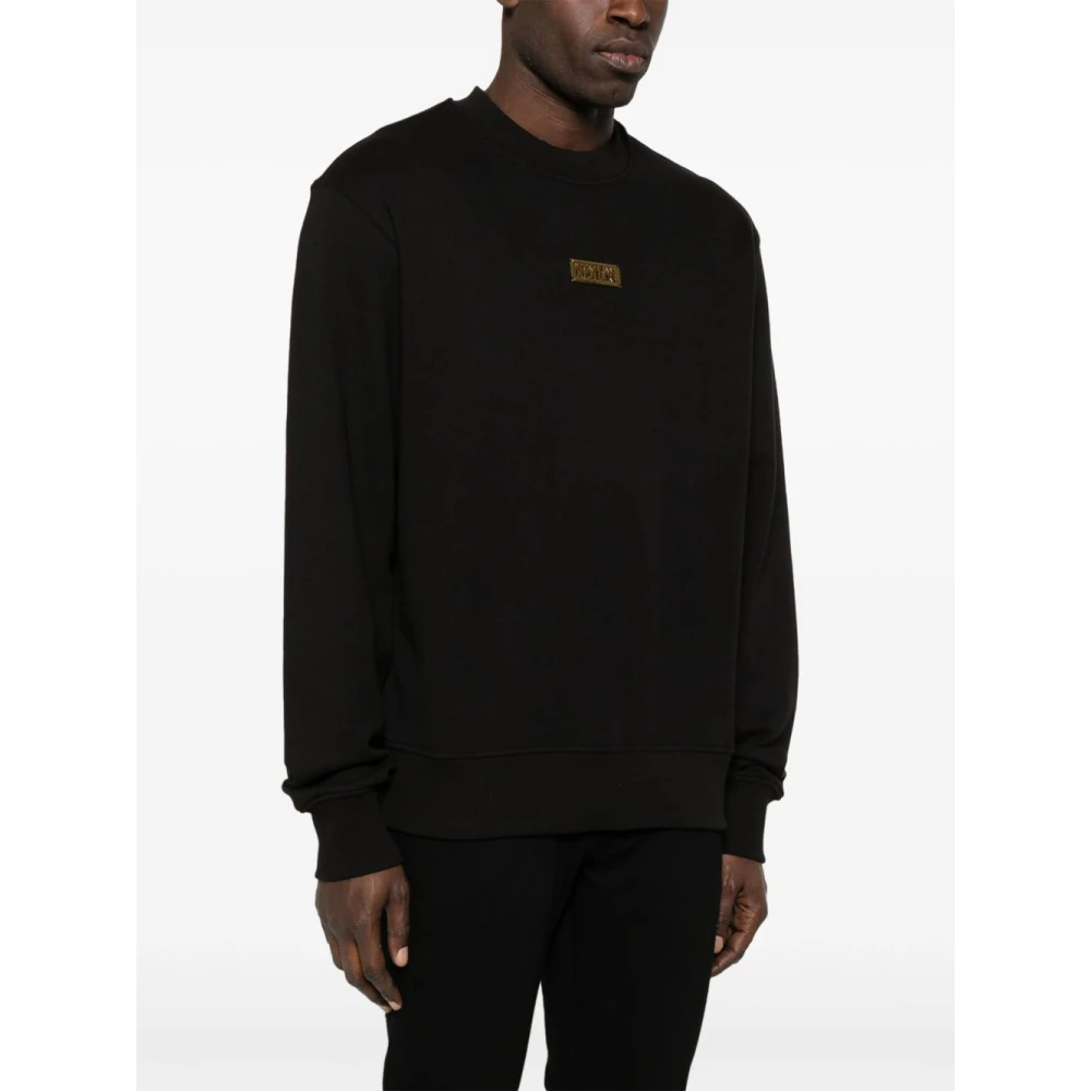 Versace Jeans Couture Zwarte Sweatshirt Stijlvol Comfort Luxe Statement Black Heren