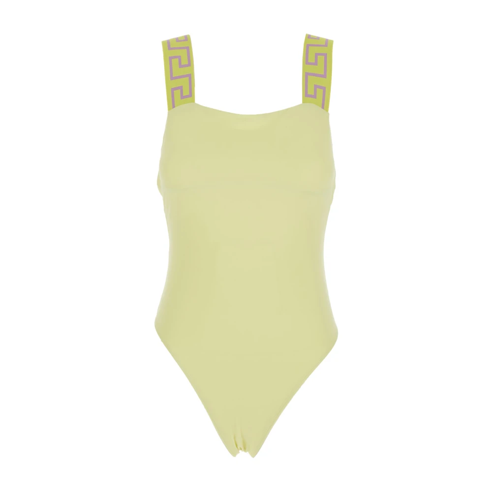 Versace Gele Eendelig Greca Motief Technostof Yellow Dames