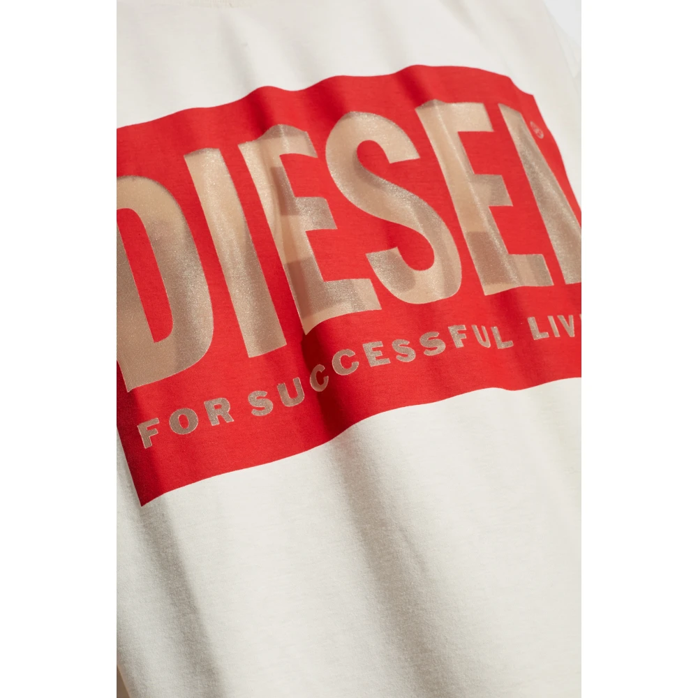 Diesel T-shirt T-Boxt-S4 Beige Heren