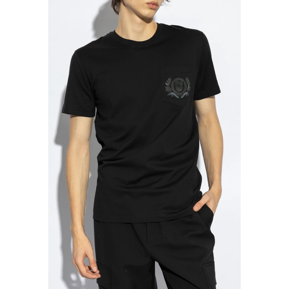 Dolce & Gabbana T-shirt met zak Black Heren