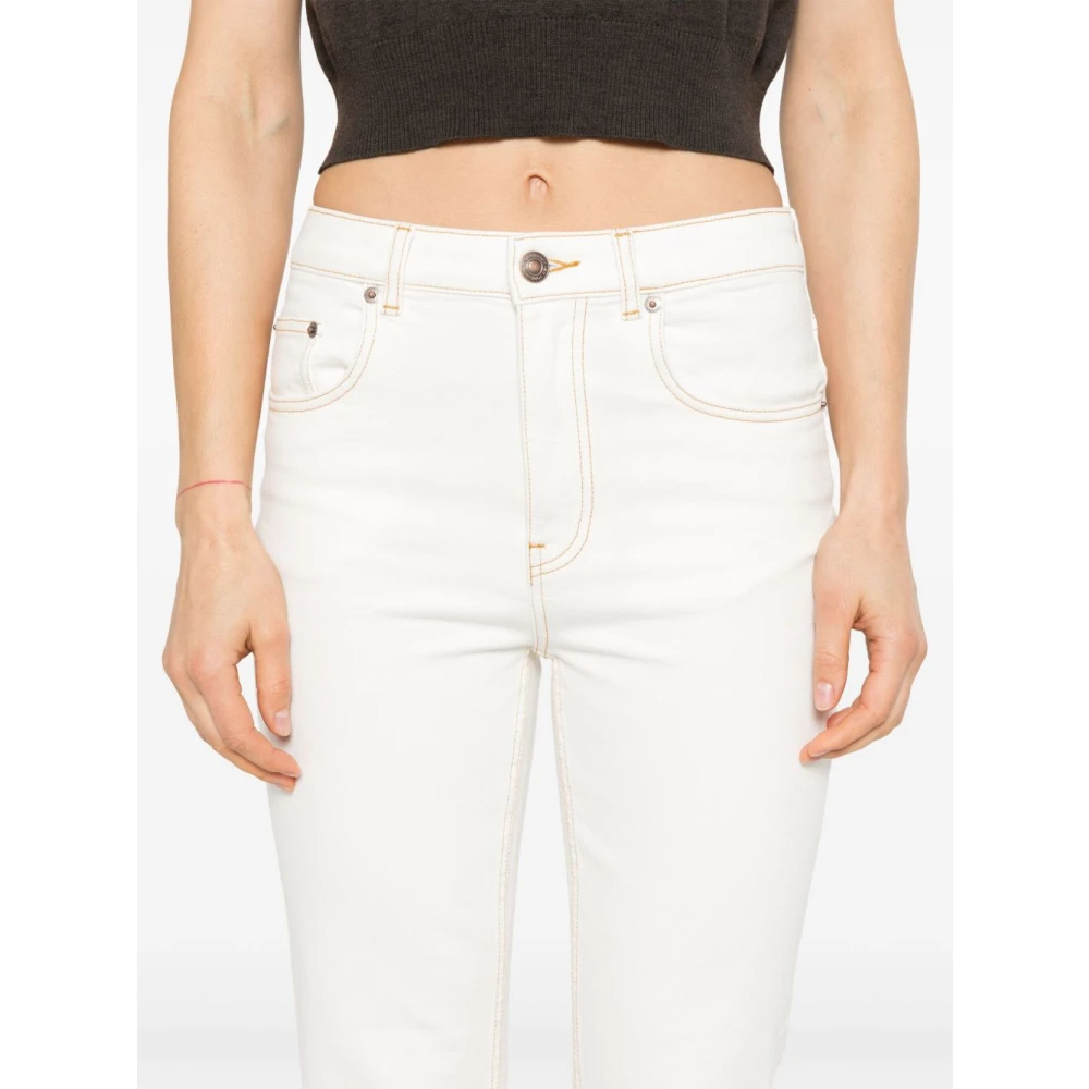 TORY BURCH Witte Jeans met Klassieke Vijf Zakken White Dames