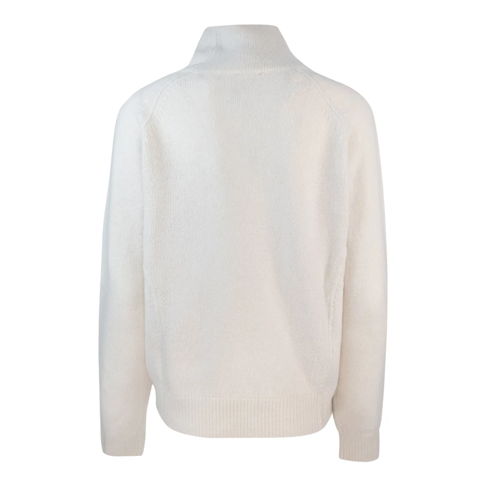 Liu Jo Witte Wollen Trui Hoge Hals Lange Mouw White Dames