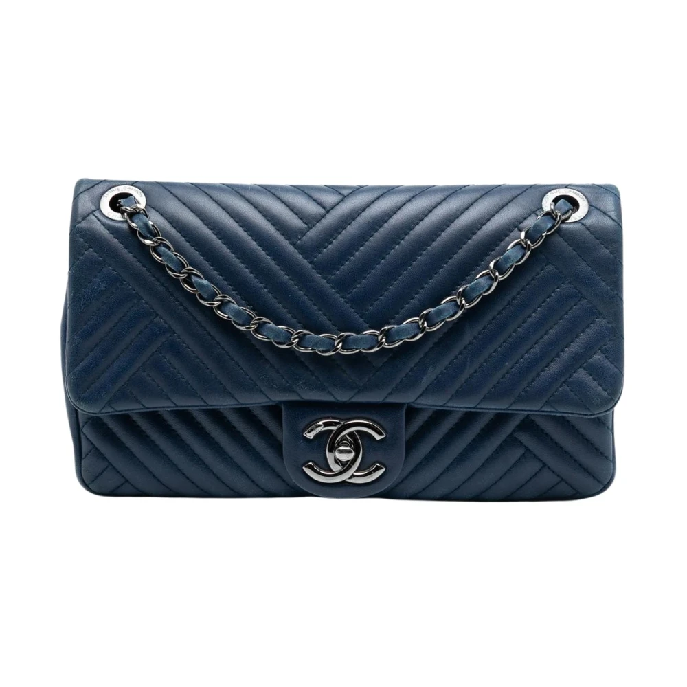 Chanel Vintage Women's Blue Pre-Owned Quilted Flap Bag