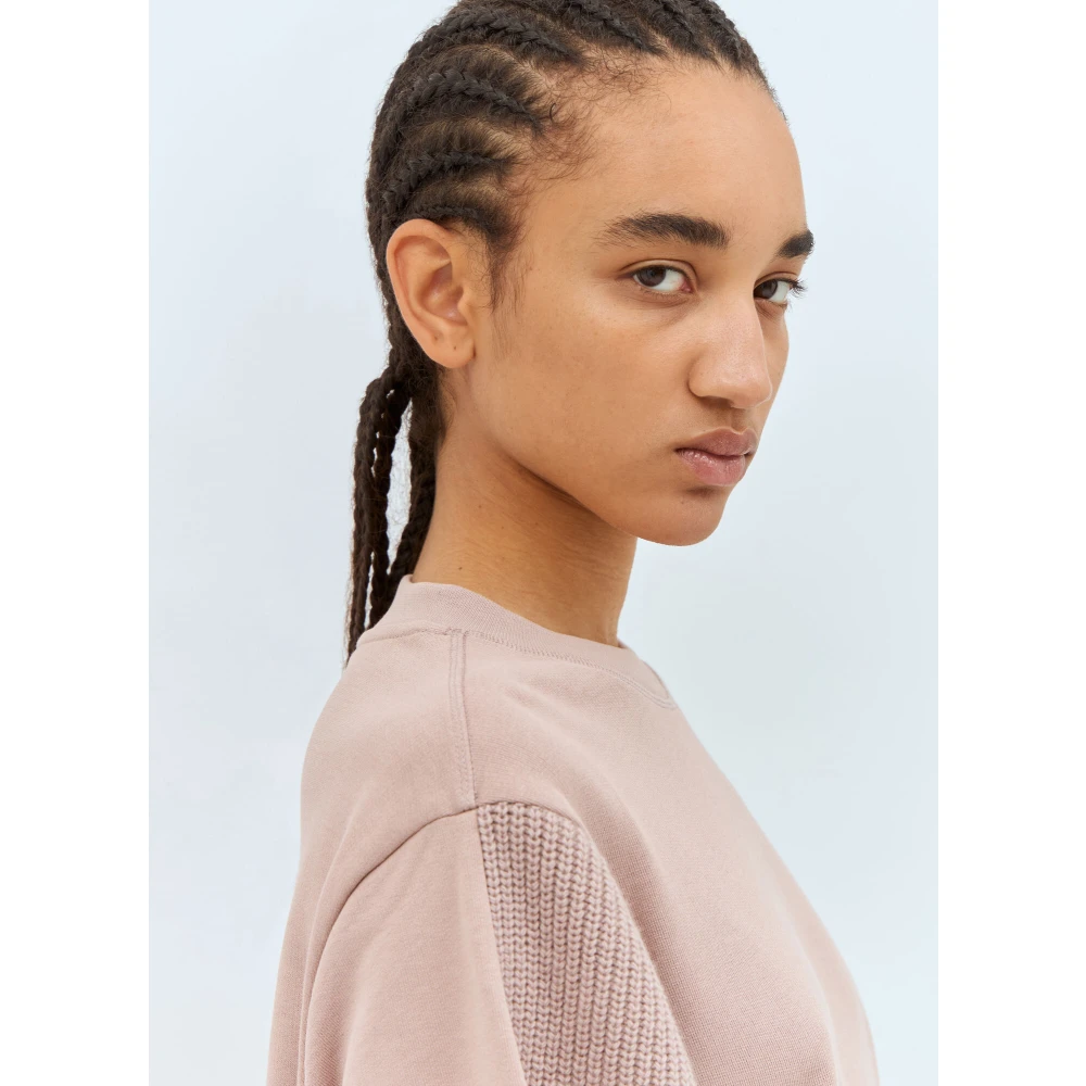 Moncler Wollen Panelen Crewneck Sweatshirt Pink Dames