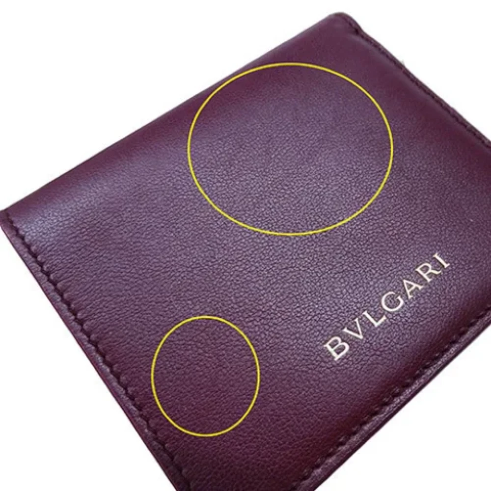 Bvlgari Vintage Pre-owned Leather wallets Red Dames