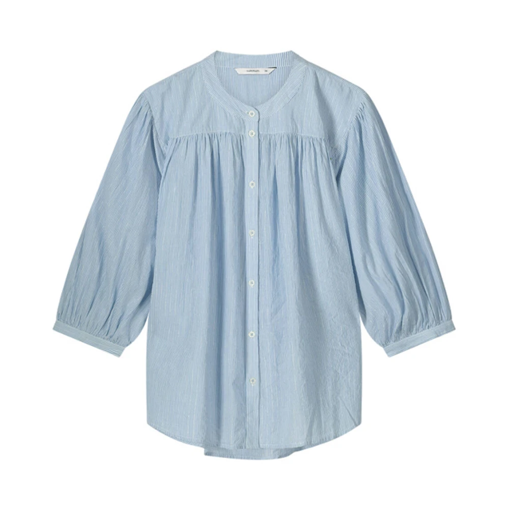 Summum Woman Micro Stripe Oversized Blouse Blue Dames