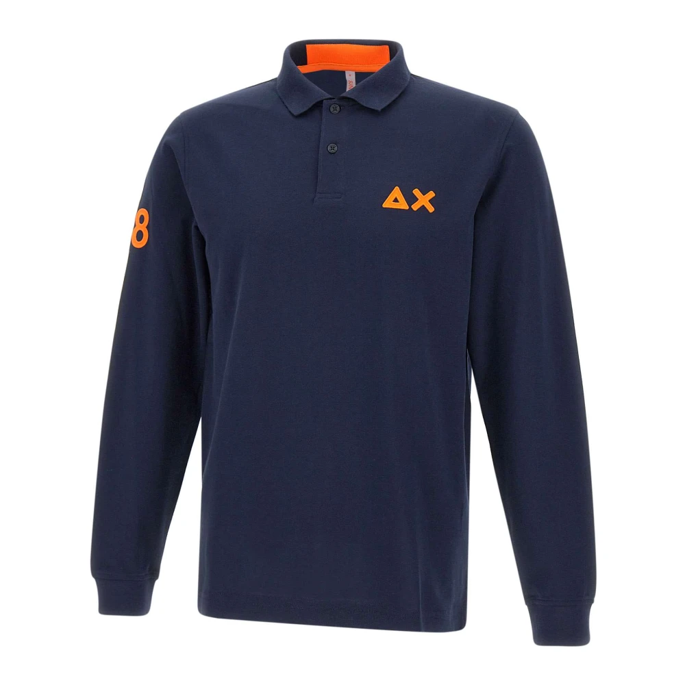 Sun68 Heren Polo Shirt Blauw Oranje Blue Heren