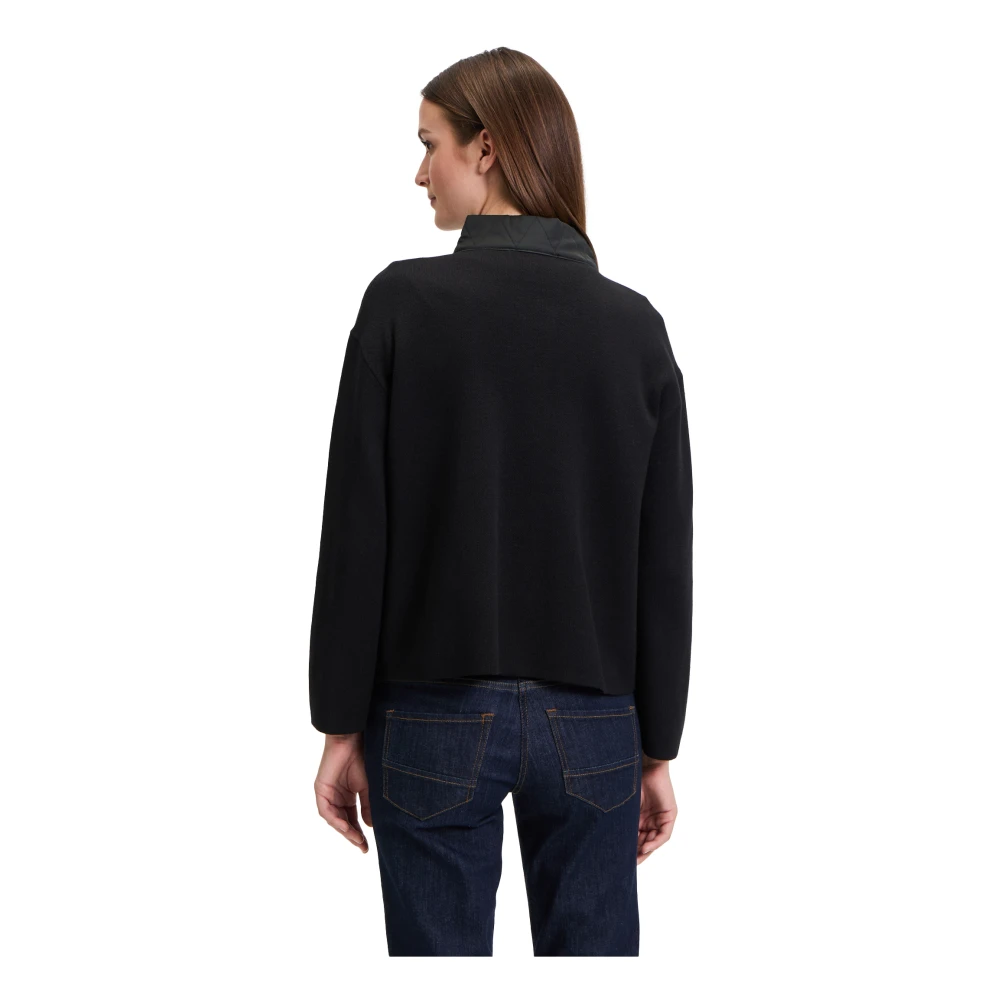 Betty Barclay Casual Gebreid Vest met Opstaande Kraag Black Dames