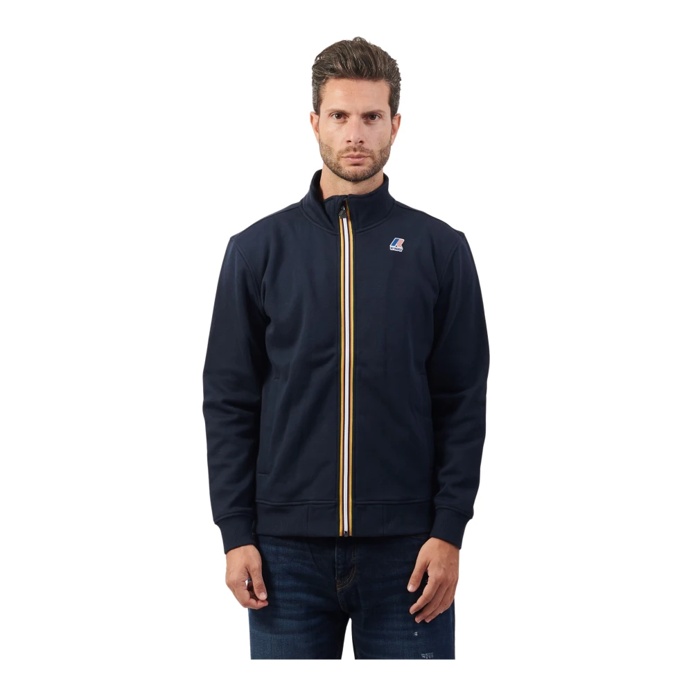 K-way Blauwe Sportieve Trui met Ritssluiting Blue Heren