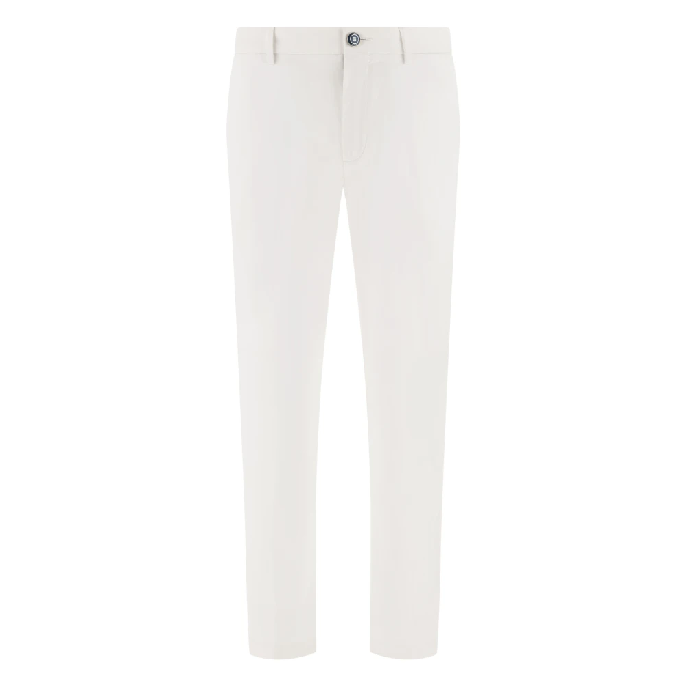 Boggi Milano Uomo Bianco - Pantaloni In Cotone Stretch - Trousers - W34