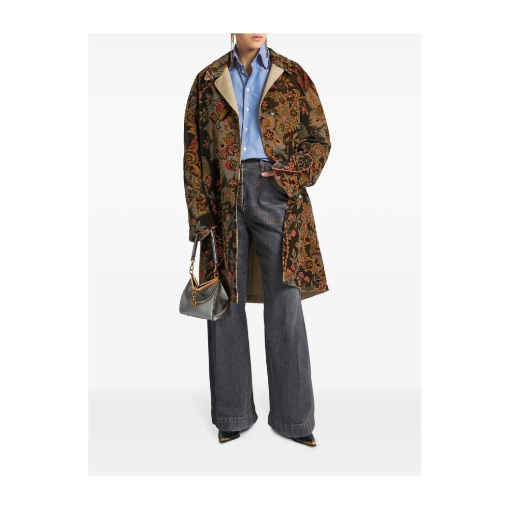 ETRO Zwarte Wide Leg Flared Denim Jeans Gray Dames
