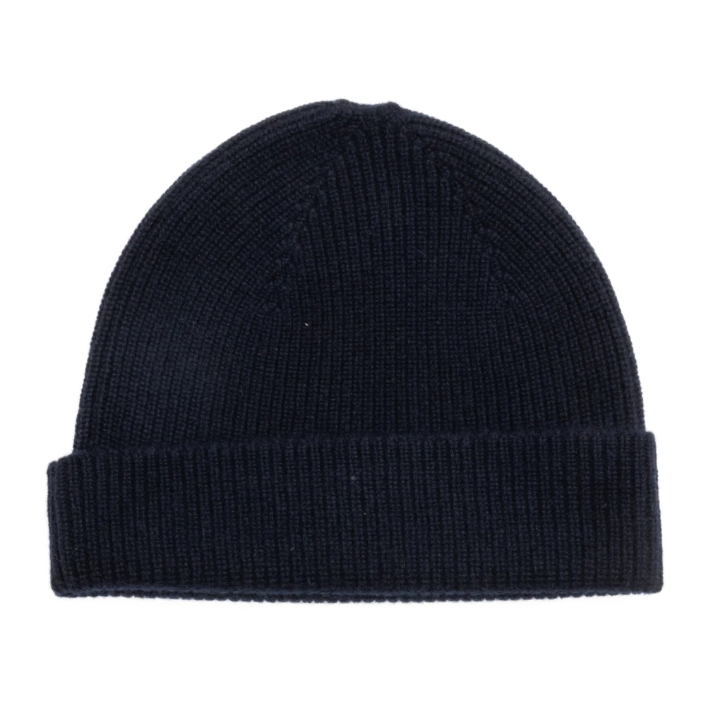 Zegna Men's Blue Accessories, One Size, Ribbed Cashmere Hat