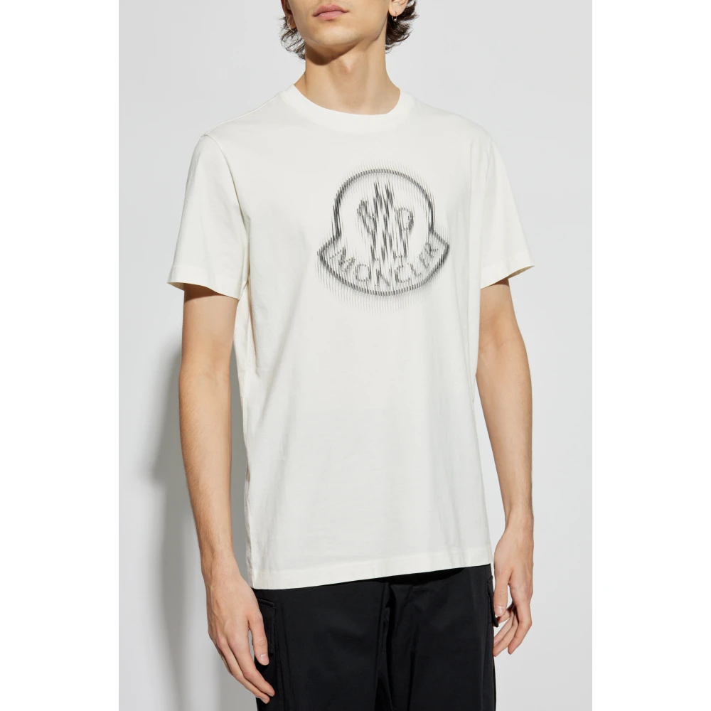 Moncler T-shirt met print Beige Heren