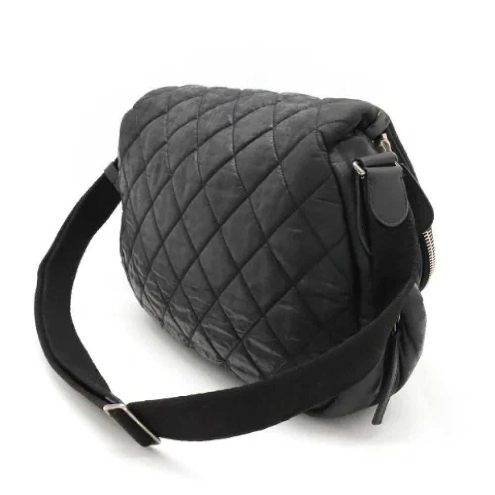 Chanel Vintage Pre-owned Canvas shoulder-bags Black Dames