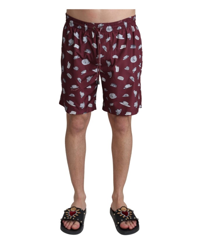 shorts-de-plage-imprime-chapeaux