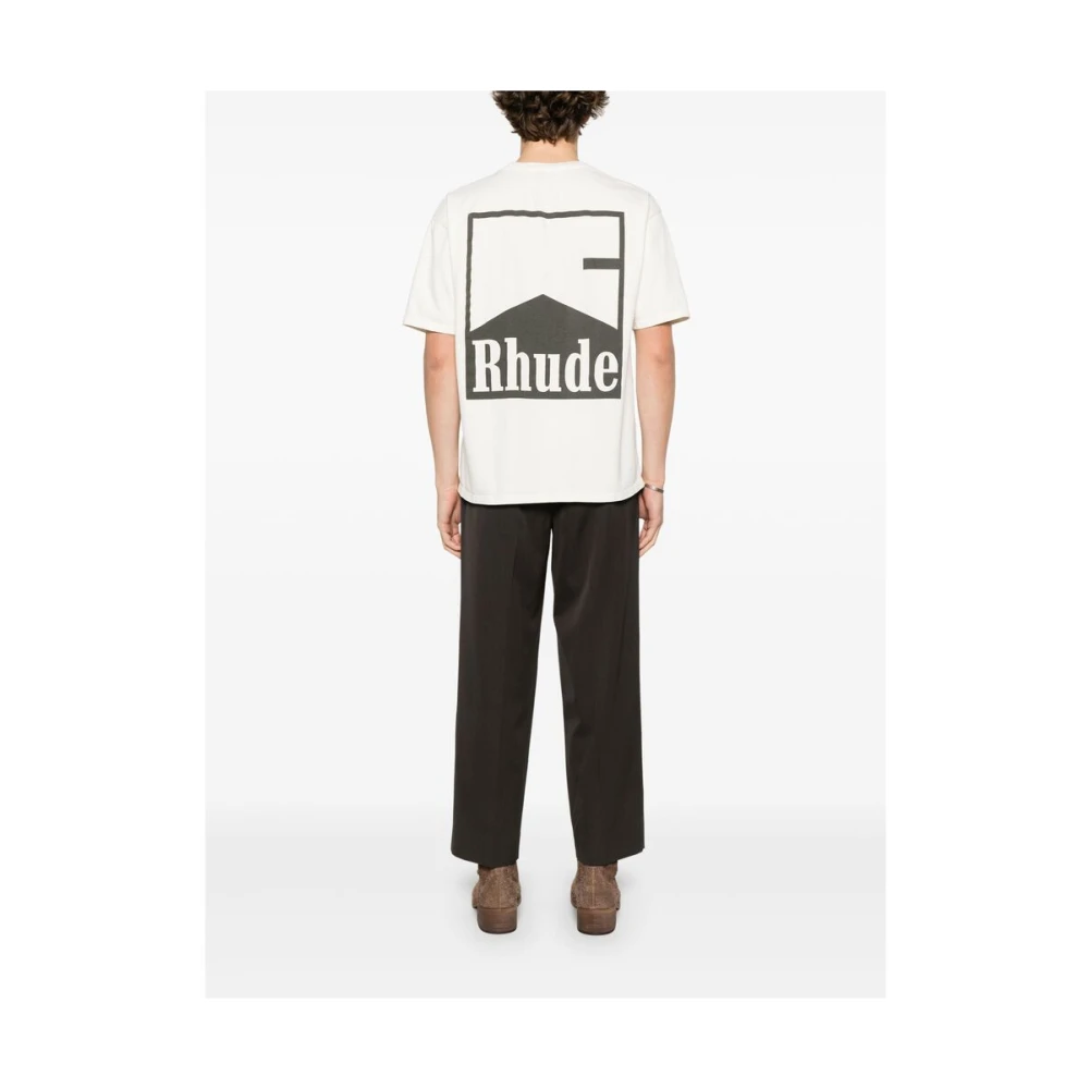 Rhude T-shirt met ronde hals en korte mouwen White Heren