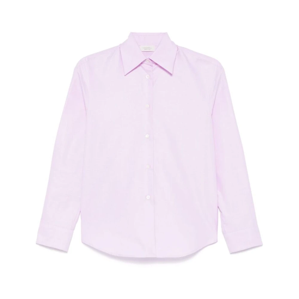 Mazzarelli Roze Katoenen Overhemd met Textuur Pink Dames