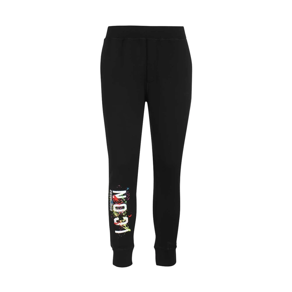 Dsquared2 Sweatpants met bedrukt logo Black Heren
