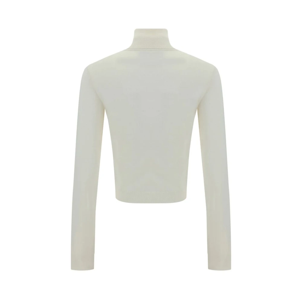 MM6 Maison Margiela Asymmetrische Wollen Trui White Dames