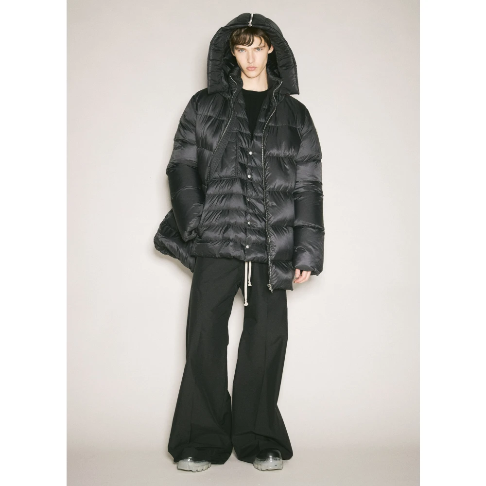 Moncler Gewatteerd Donsjack met Logopatch Black Heren