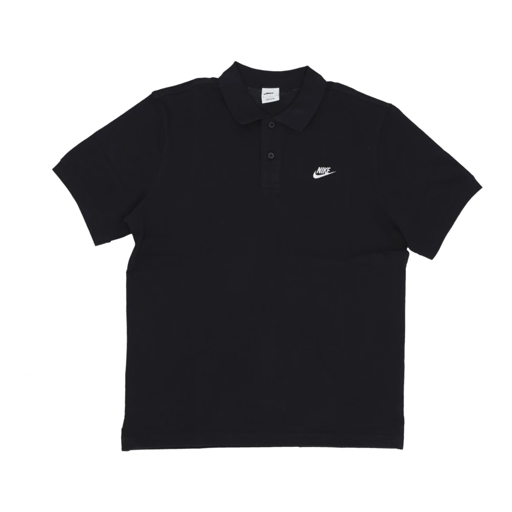 Nike Essential Pique Polo Shirt Zwart Wit Black Heren