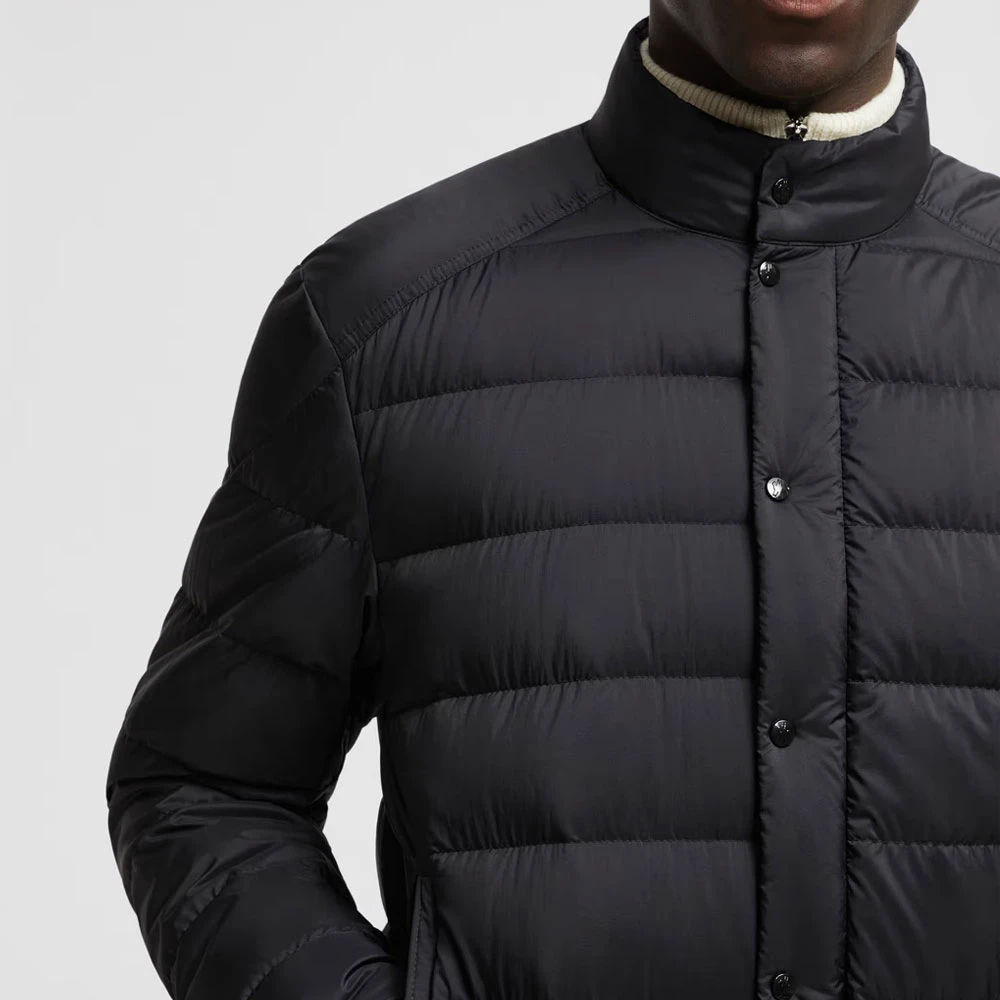 Moncler Klassieke Zwarte Donsjas met Rits Black Heren