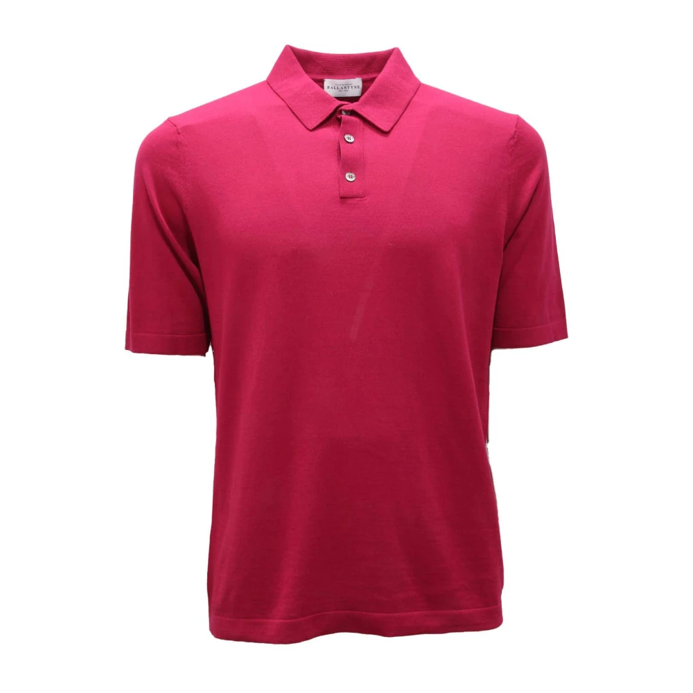 Ballantyne Men's Red Cherry Polo Neck Pullover Shirt - Polo Shirts - M - Tops