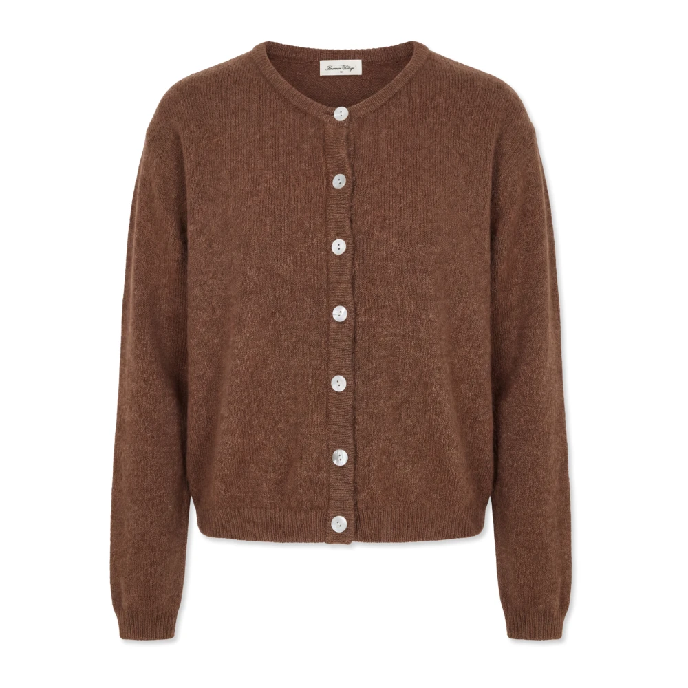 American Vintage Femme Marron Pulls, Brun, Taille: 42 Fr Gilet Ras Du Cou