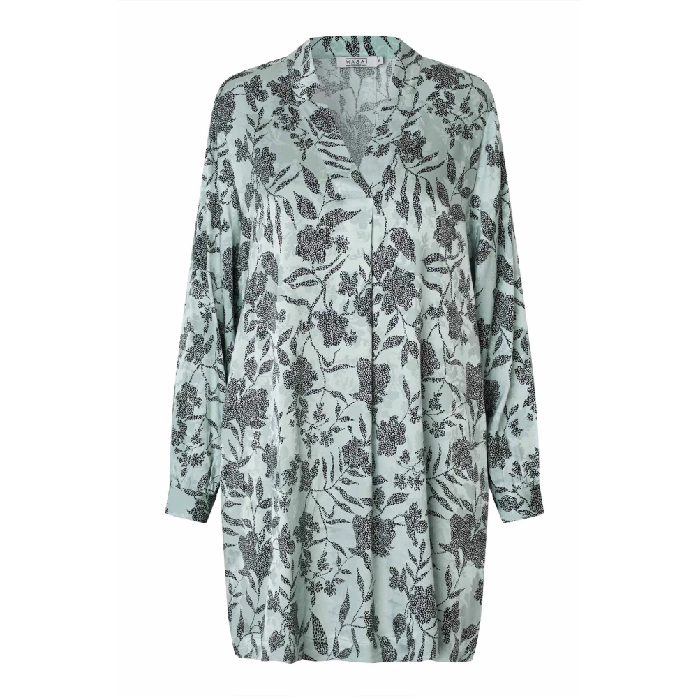 Masai Bloemenprint Tuniek met Zakken Blue Dames