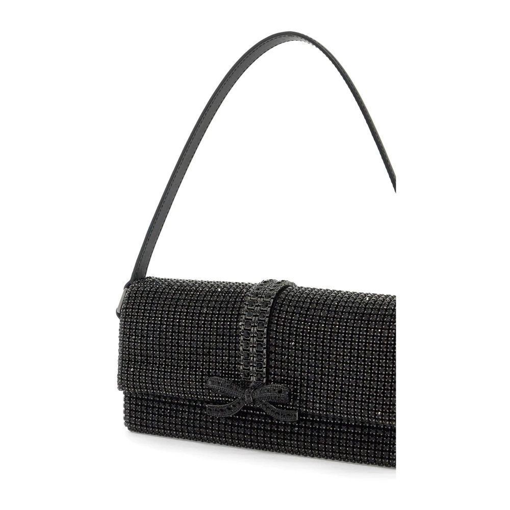 Self Portrait Kristal Mesh Tas met Strik Black Dames
