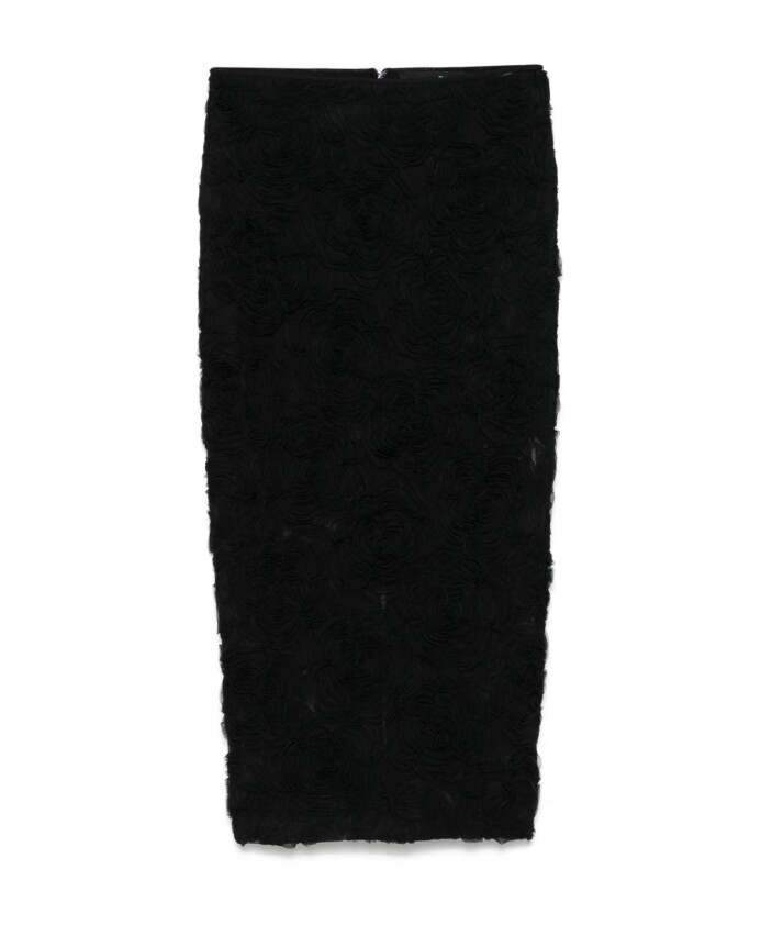 black-flower-mesh-pencil-skirt