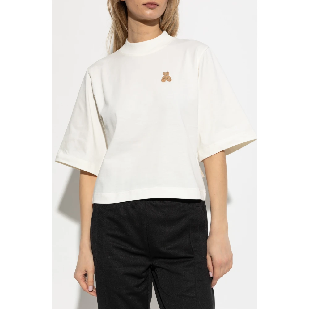 Palm Angels T-shirt met logo Beige Dames