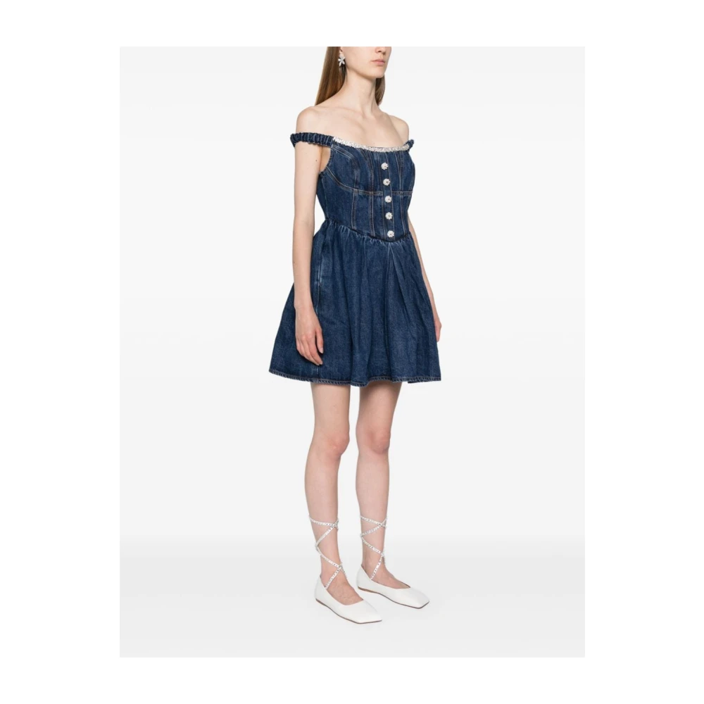 Self Portrait Blauwe Jurk Aw24 Damesmode Blue Dames
