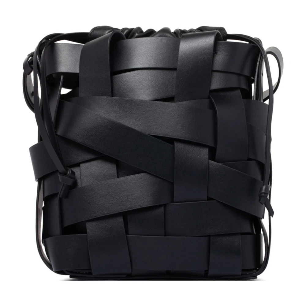 Jil Sander Zwarte Crossbody Tas met Vlechtdesign Black Dames